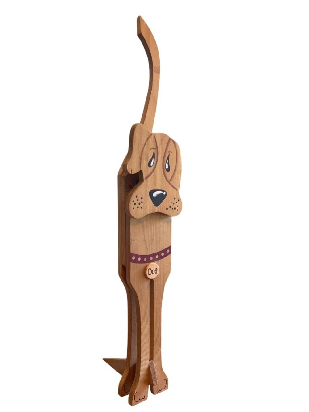Vintage Handcrafted Wooden Dog Doorstop Hand Painted - Picture 2 of 8